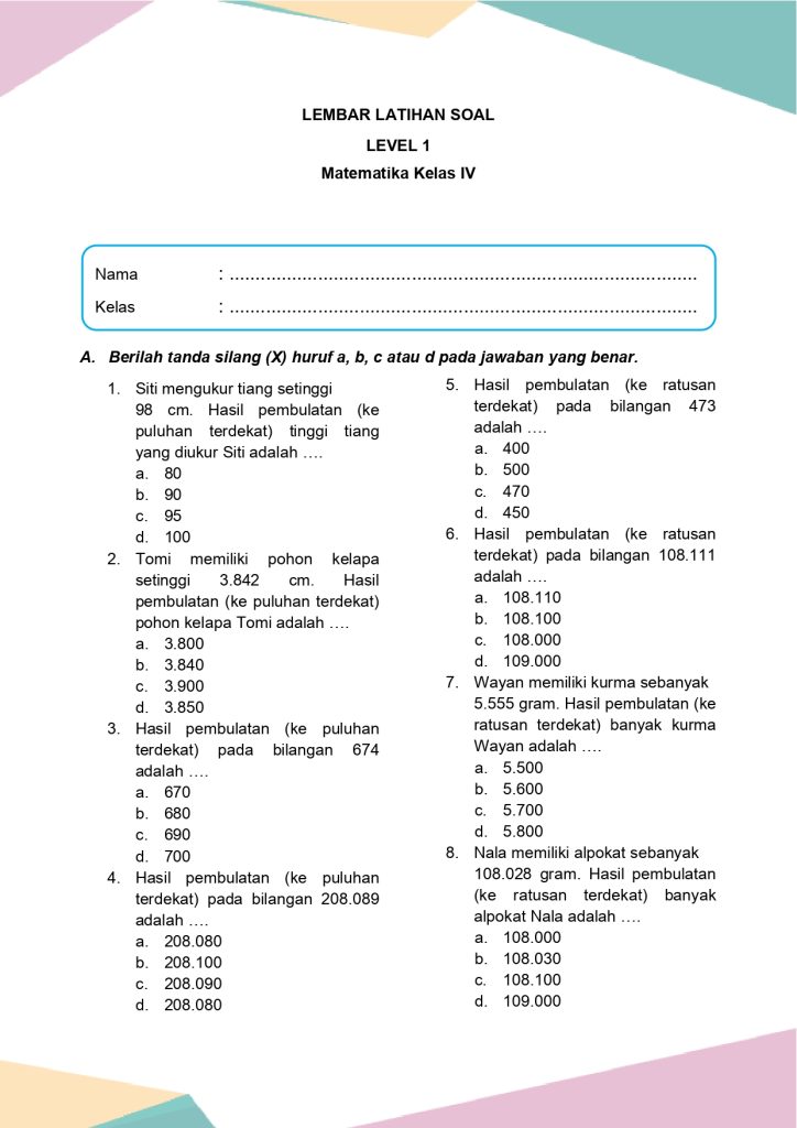 10 Contoh Soal Matematika Kelas 4 Bab 9 Subtema 2 Ternyata Mudah, Wajib Coba Sebelum Ulangan! 10 Contoh Soal Matematika Kelas 4 Bab 9 Subtema 2 Ternyata Mudah, Wajib Coba Sebelum Ulangan!