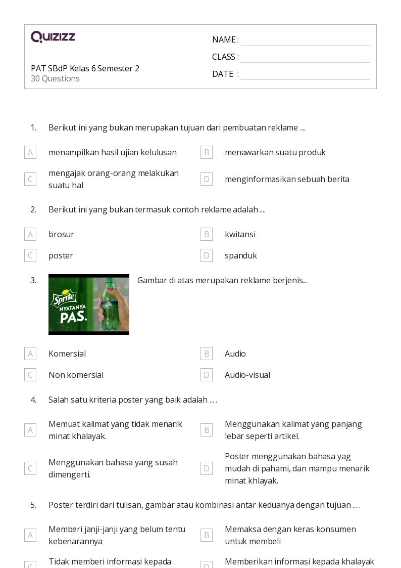 50 lembar kerja Tulisan Figuratif untuk Kelas 6 di Quizizz Gratis