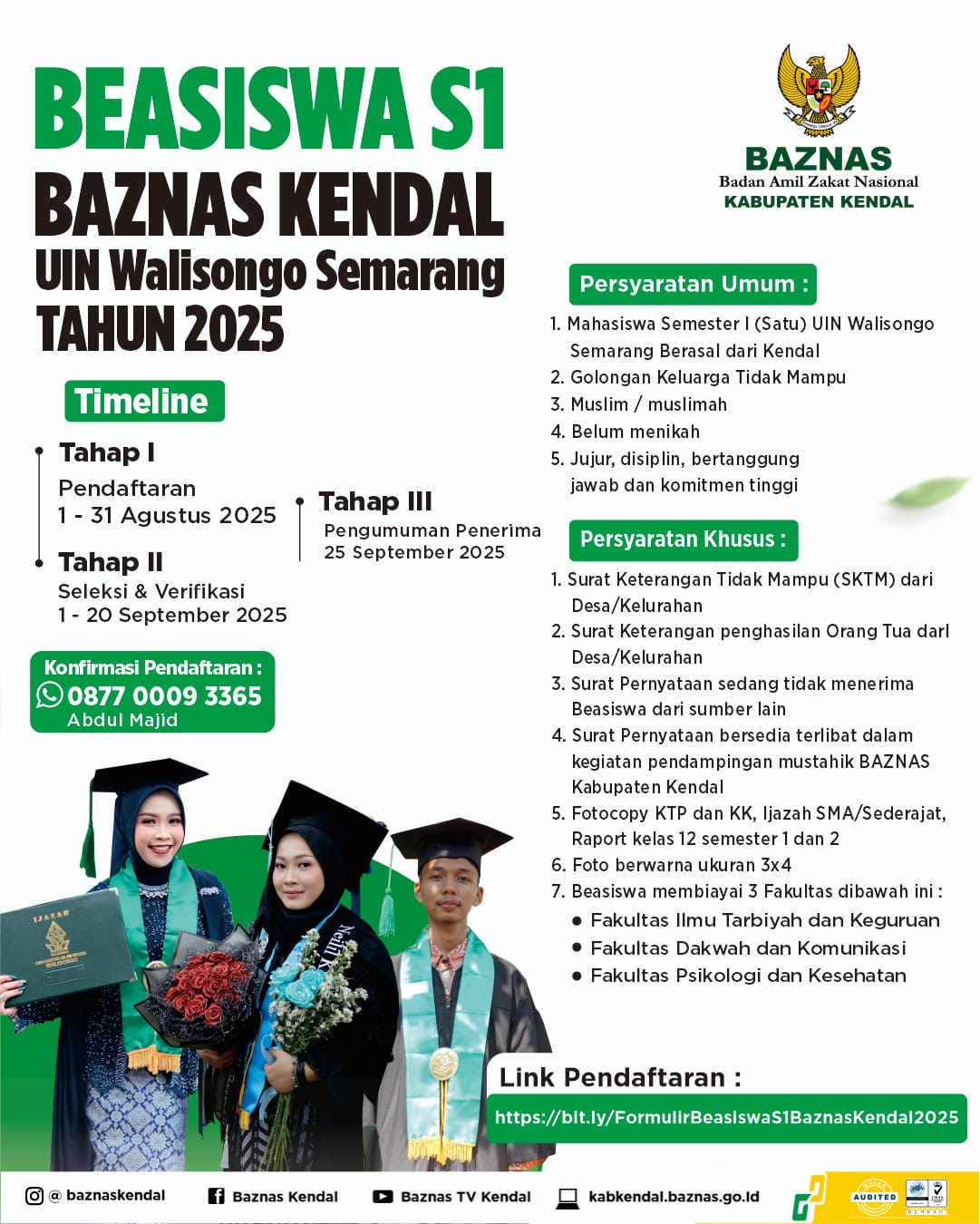Beasiswa S1 untuk Maba UIN Walisongo Asal Kendal Pendaftaran Hingga 31 Beasiswa S1 untuk Maba UIN Walisongo Asal Kendal Pendaftaran Hingga 31