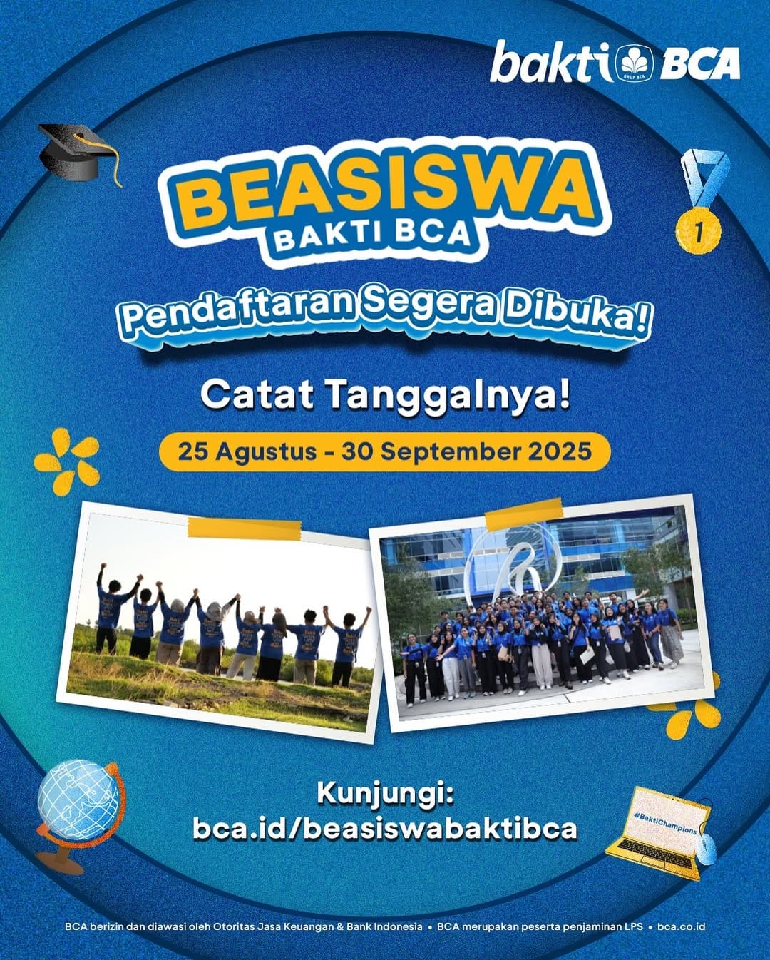 Pendaftaran Beasiswa Bakti BCA segera dibuka Direktorat Kemahasiswaan Pendaftaran Beasiswa Bakti BCA segera dibuka Direktorat Kemahasiswaan