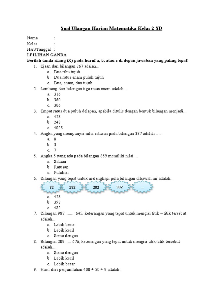 5 Fakta Tersembunyi Bank Soal Ulangan Harian Kelas 2 SD Semester 1 yang Wajib Diketahui Orang Tua 5 Fakta Tersembunyi Bank Soal Ulangan Harian Kelas 2 SD Semester 1 yang Wajib Diketahui Orang Tua