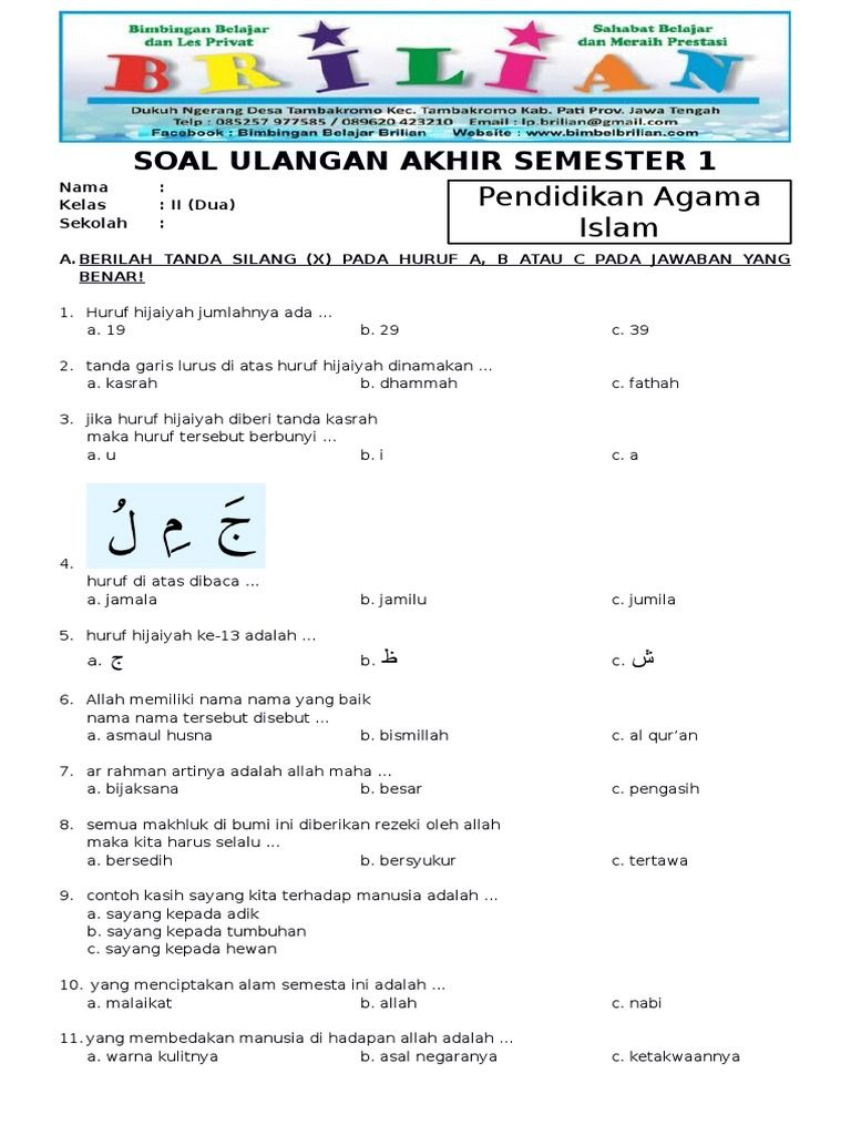 5 Rahasia Bank Soal US SD Kelas 2 Semester 2 Agama Islam yang Wajib Diketahui Sebelum Ujian