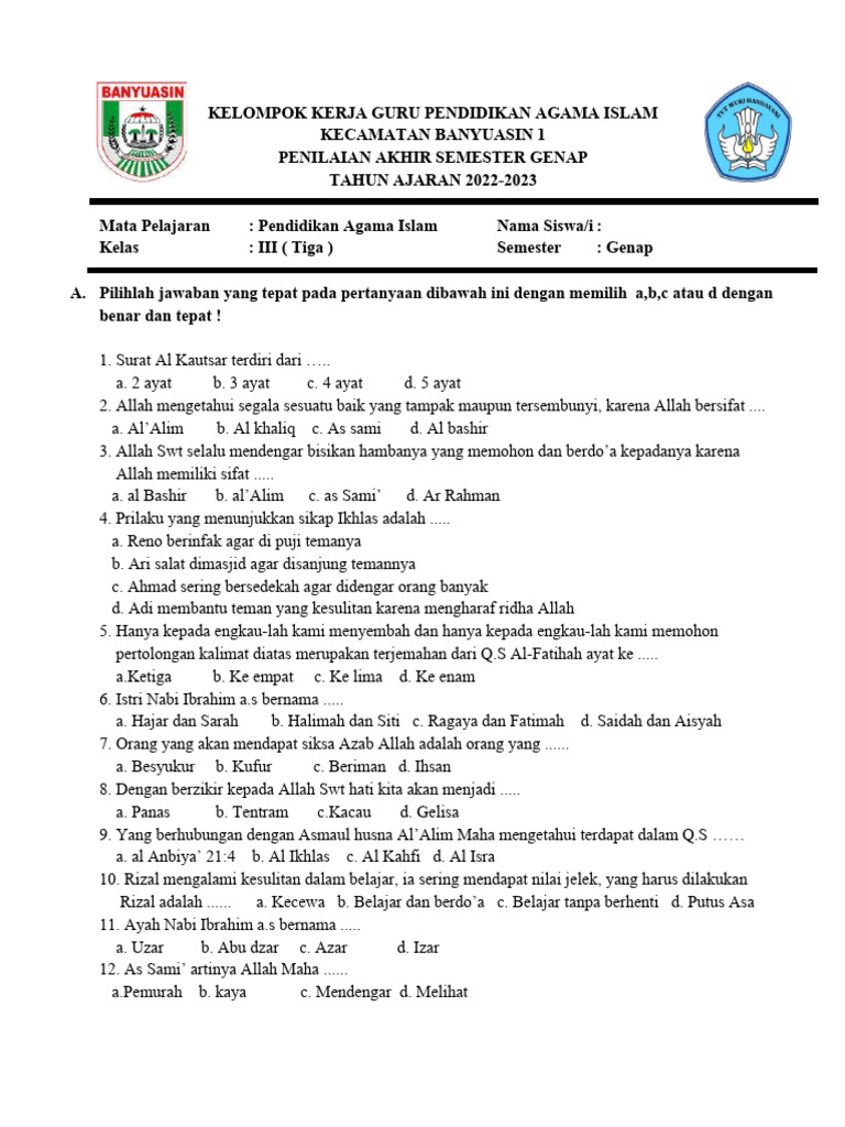 7 Cara Seru Latihan Soal Kelas 3 Semester 2 Agama Islam Agar Anak Ternyata Jago Ujian 7 Cara Seru Latihan Soal Kelas 3 Semester 2 Agama Islam Agar Anak Ternyata Jago Ujian