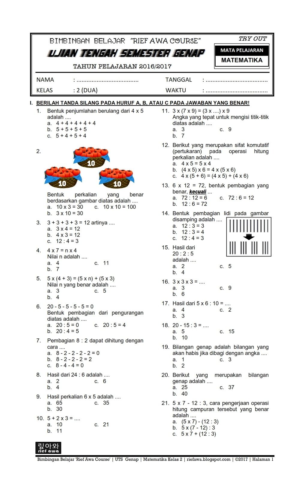 7 Contoh Soal Matematika Kelas 2 SD Menggunakan Tanda yang Ternyata Sering Bikin Salah Kaprah