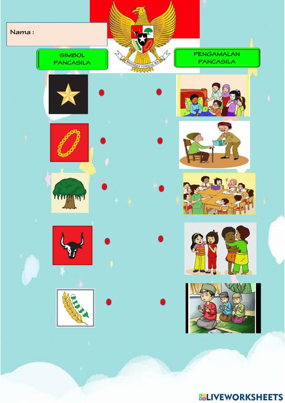 Pengamalan sila pancasila interactive activity Interactive worksheet