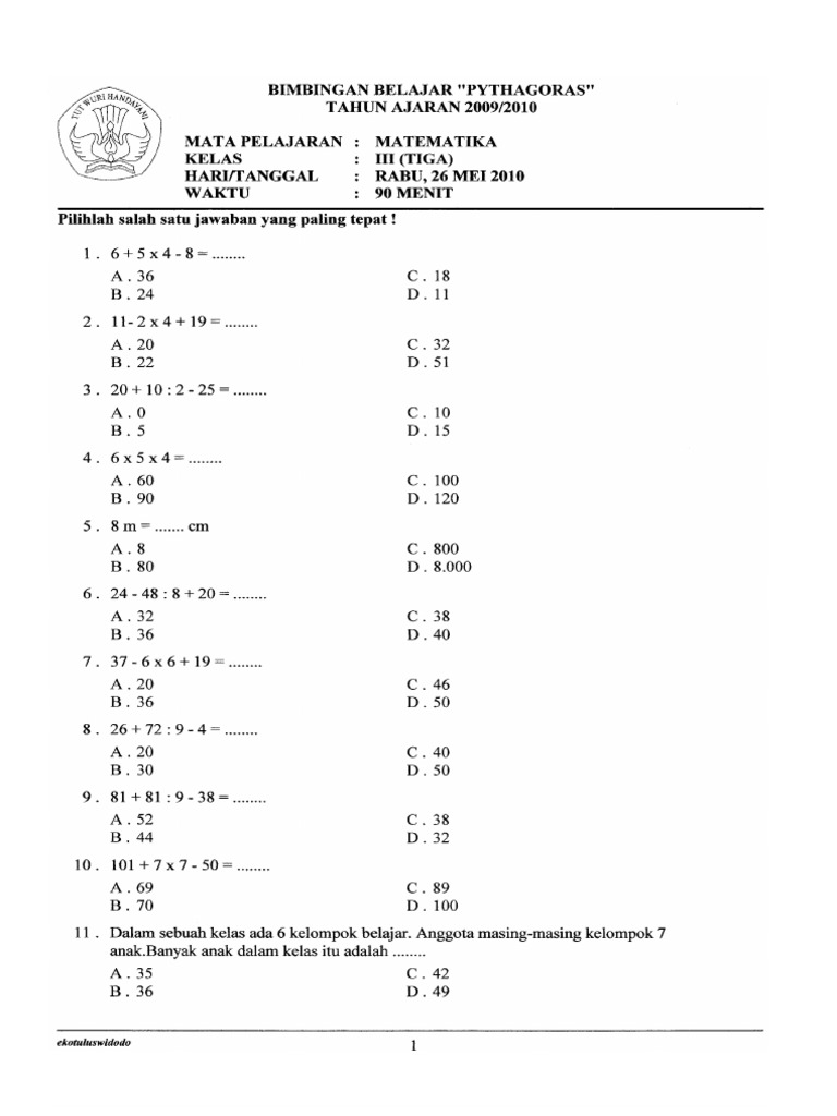 Soal Matematika Kelas 3 Sd Semester 1 Kurikulum 2013 Pdf Dalchaebi Soal Matematika Kelas 3 Sd Semester 1 Kurikulum 2013 Pdf Dalchaebi