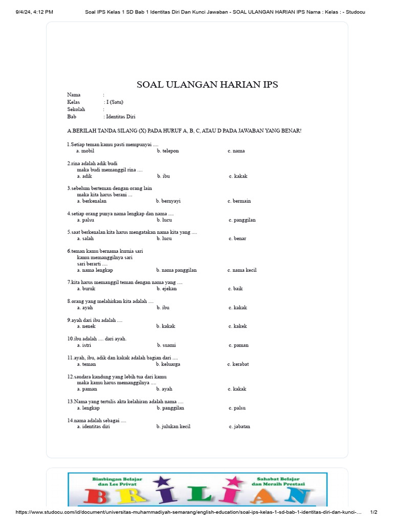 Akhirnya Terungkap! 3 Rahasia Menjawab Soal IPS Kelas 1 SD Semester 1