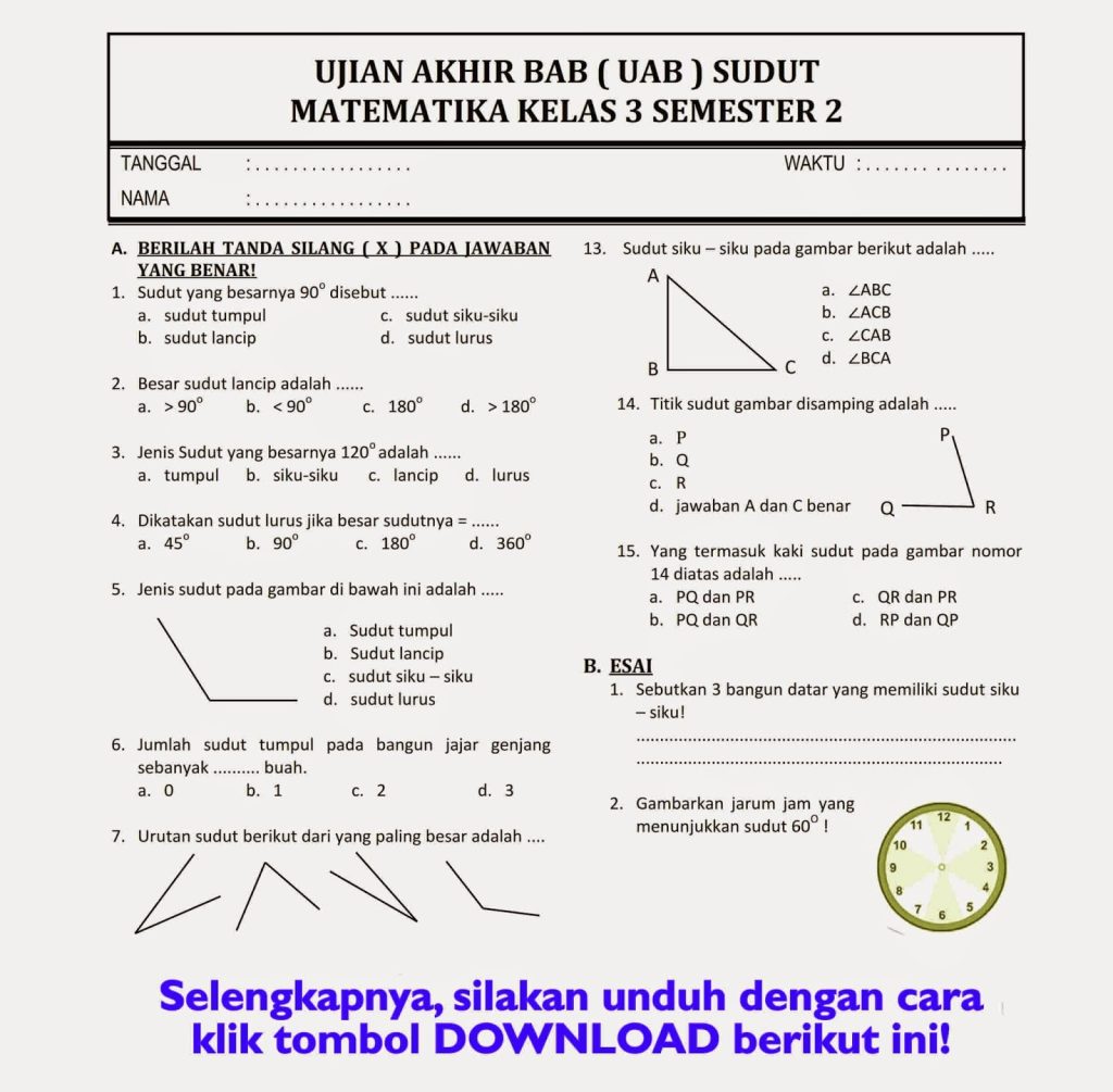 Contoh Soal Matematika Kelas 3 SD Semester 2 2019 Ternyata Bisa Dicetak dari Lembar Kerja Siswa Ini