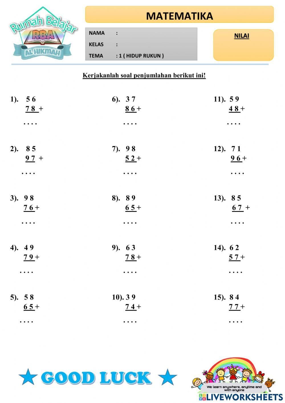 Inilah 7 Contoh Soal Matematika Kelas 2 Tema 3 yang Sering Muncul di Ujian dan Kunci Jawabannya