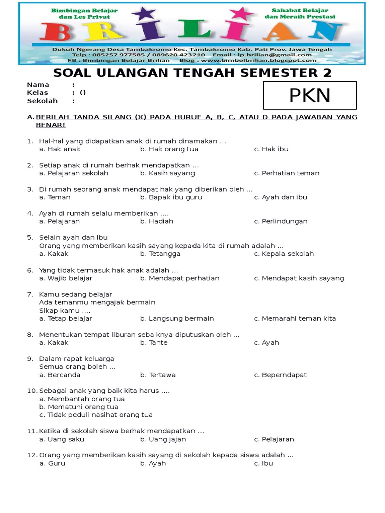 Latihan Soal SD Kelas 1 Semester 2 Kurikulum 2013 Terbukti Ampuh Tingkatkan Nilai Anak Latihan Soal SD Kelas 1 Semester 2 Kurikulum 2013 Terbukti Ampuh Tingkatkan Nilai Anak