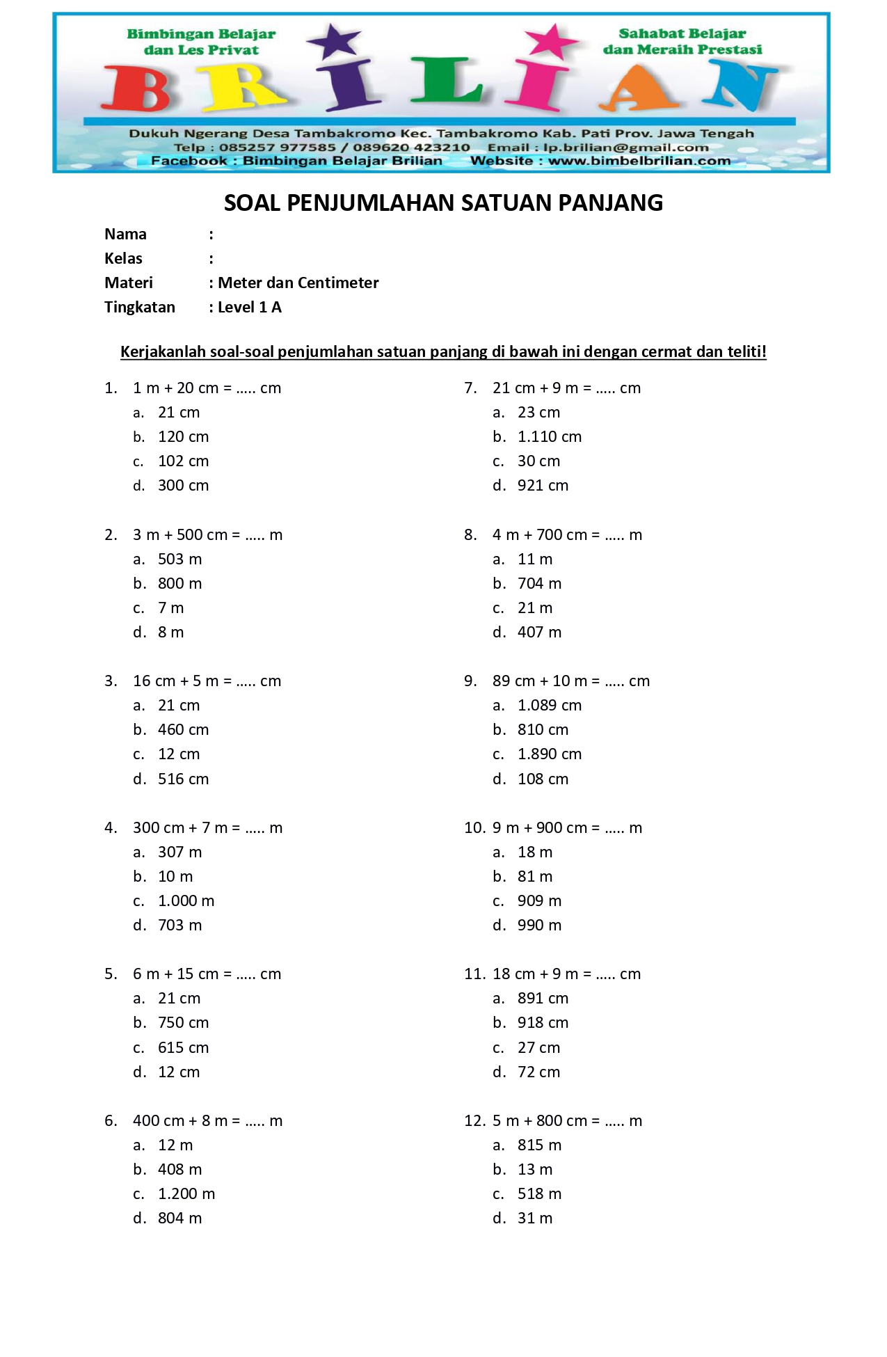 Rahasia Cepat Mahir Latihan Soal Satuan Panjang Kelas 2 SD Agar Anak Juara Matematika