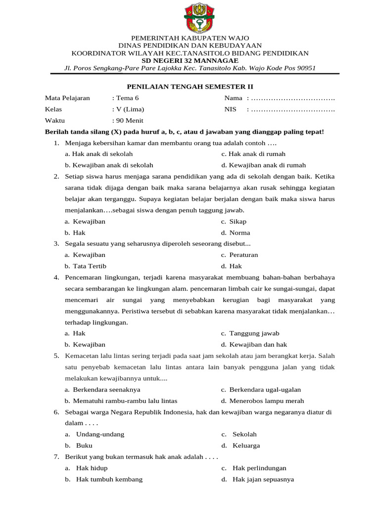 Rahasia Nilai Sempurna dengan Latihan Soal PTS Tema 6 Kelas 5 SD Semester 2 Terbaru Rahasia Nilai Sempurna dengan Latihan Soal PTS Tema 6 Kelas 5 SD Semester 2 Terbaru
