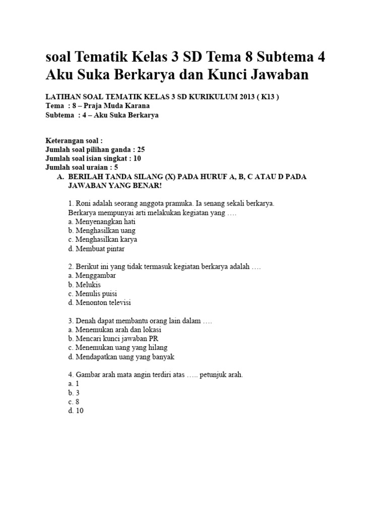 Rahasia Sukses Menguasai Latihan Soal Kelas 3 SD Tema 8 Subtema 4 dalam 7 Langkah Praktis