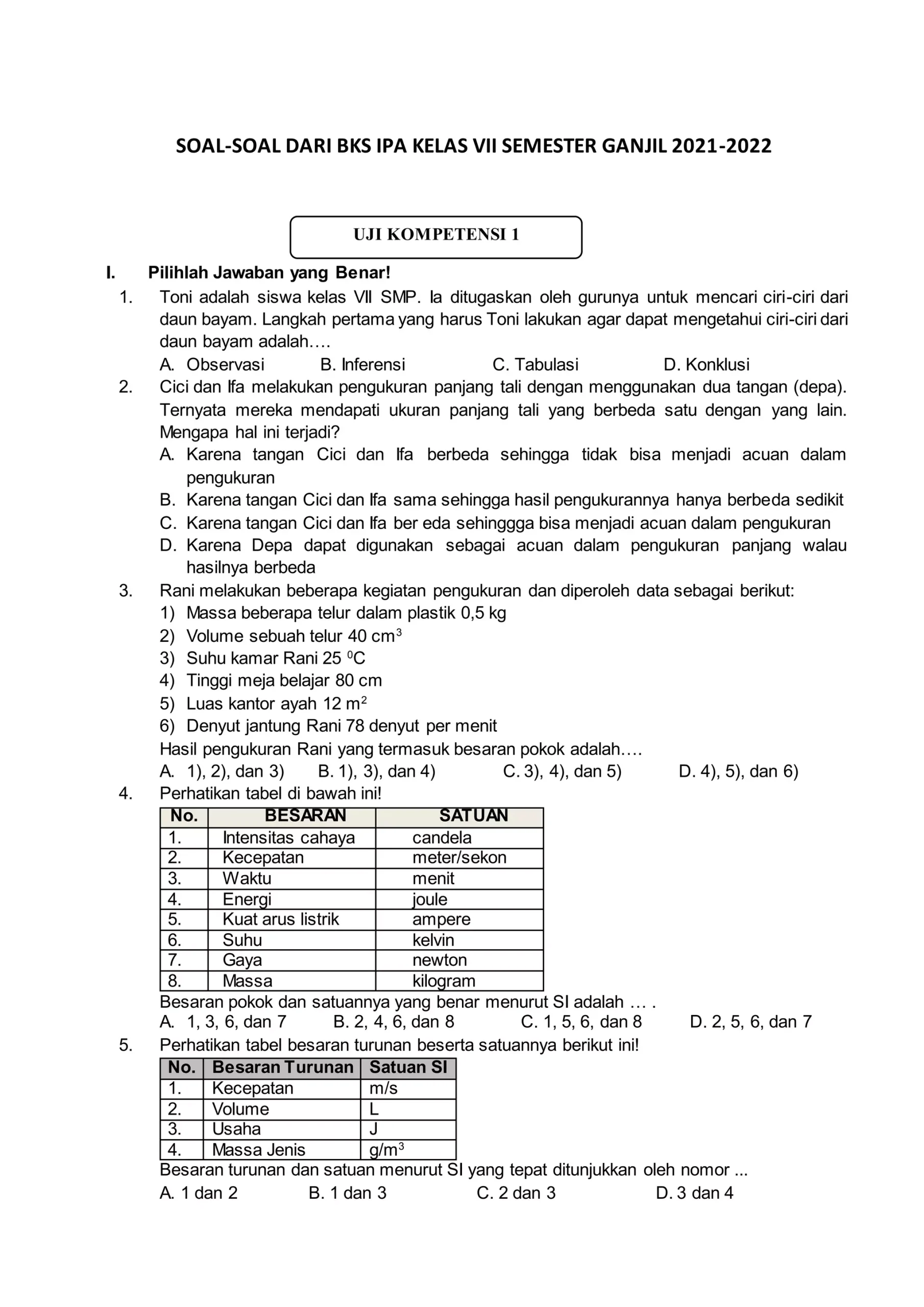Terbukti Contoh soal IPA kelas 7 semester 1 dan jawabannya yang bikin nilai melonjak