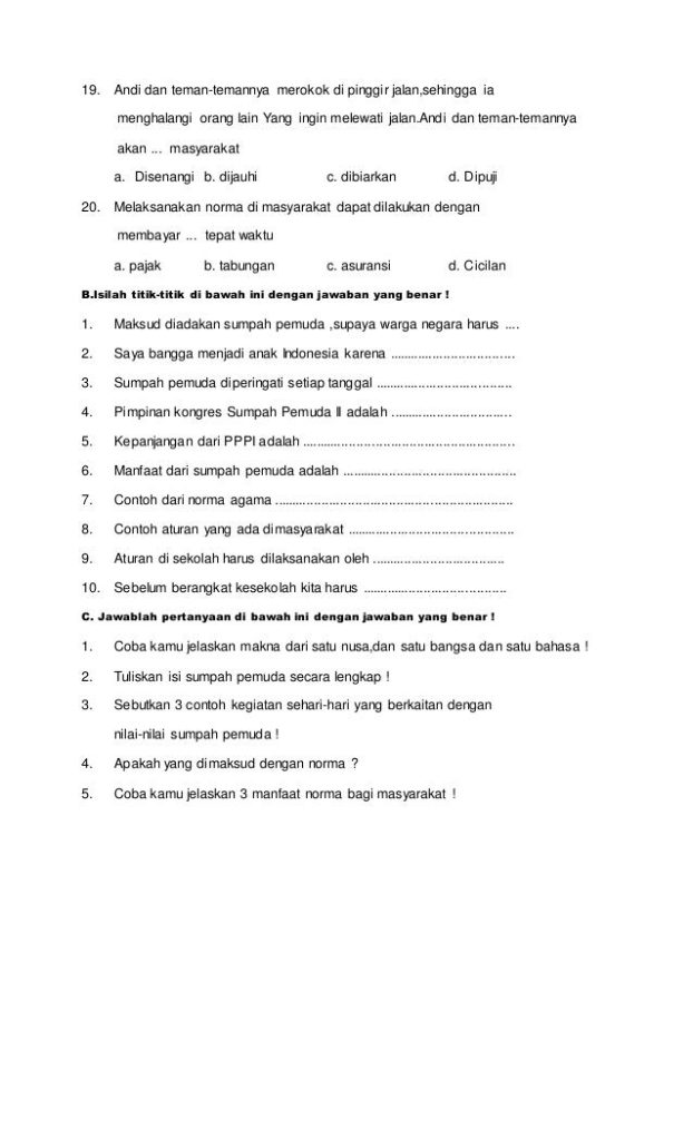 Ternyata Ini 5 Contoh Soal PKN Kelas 3 Semester 1 2026