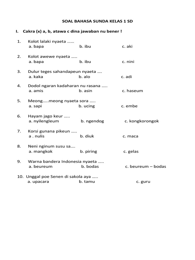 Ternyata Ini 5 Soal Bahasa Sunda Kelas 6 Semester 1 2026 yang Sering Muncul Lengkap Kunci Jawabannya Ternyata Ini 5 Soal Bahasa Sunda Kelas 6 Semester 1 2026 yang Sering Muncul Lengkap Kunci Jawabannya