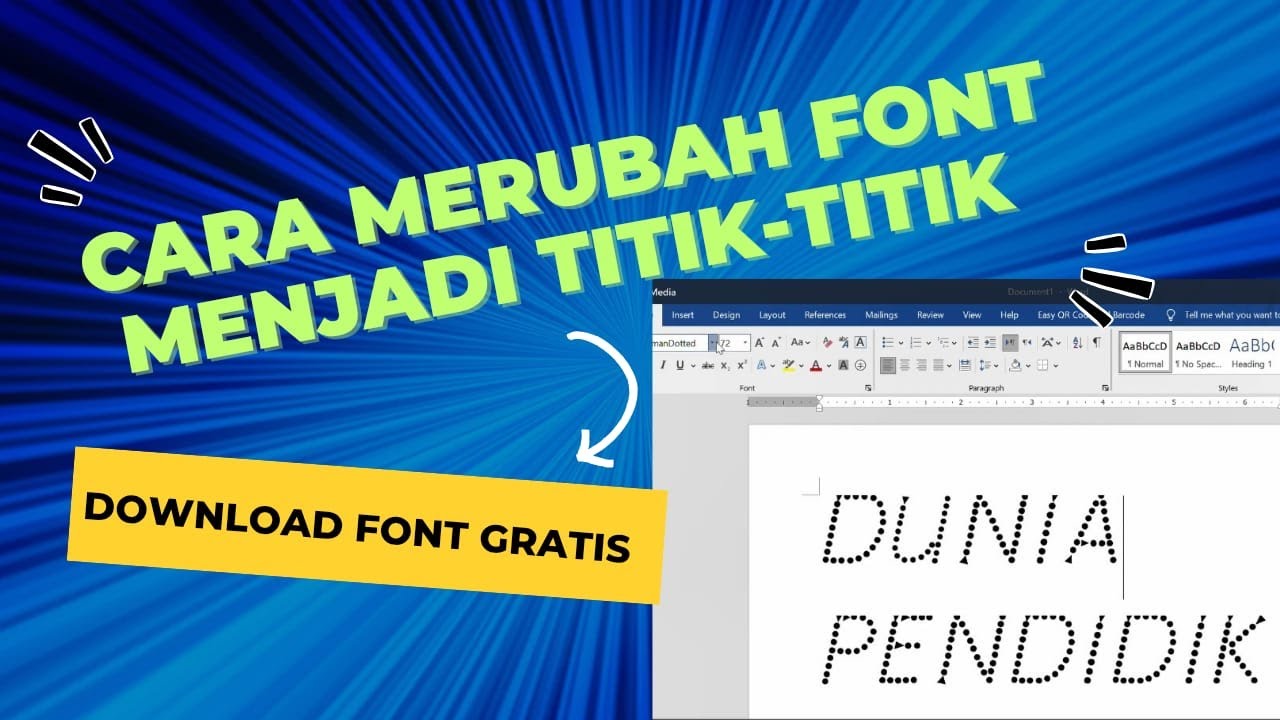 Cara merubah font menjadi titik titik di Ms Word - YouTube Cara merubah font menjadi titik titik di Ms Word - YouTube