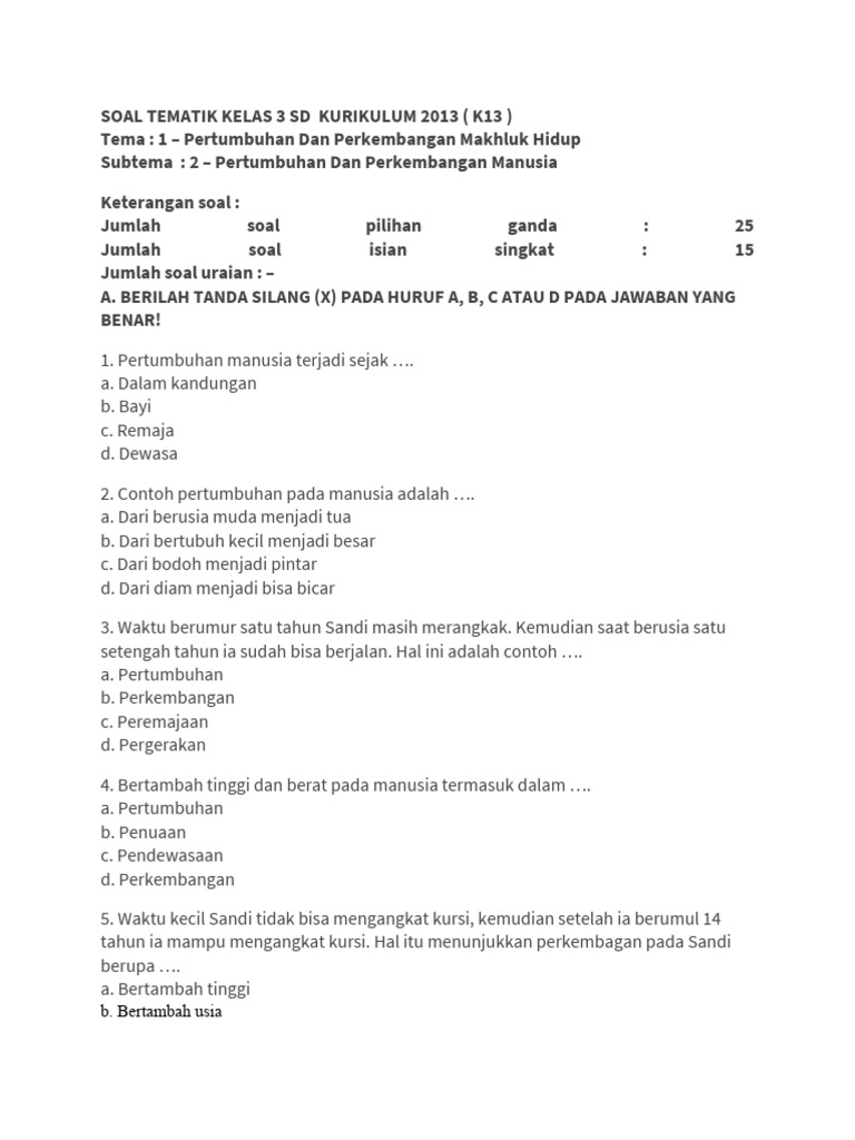 Ternyata Ini Rahasia Latihan soal soal tema 1 kelas 3 sd Agar Anak Cepat Paham
