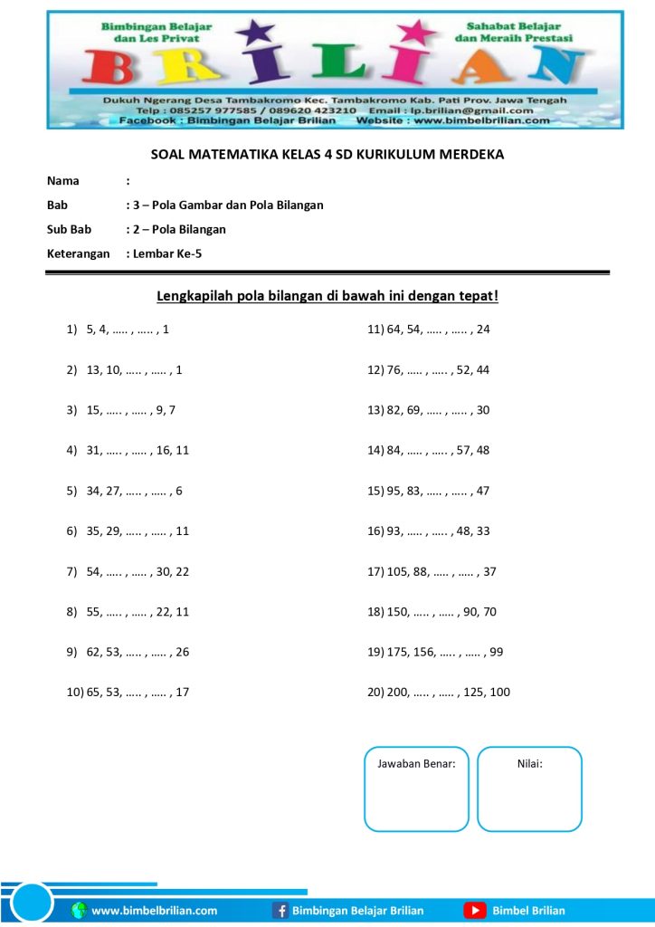 Wajib Tahu 10 Contoh Soal Matematika Kelas 4 K13 Semester 2 Sebelum Ujian Akhir Tiba Wajib Tahu 10 Contoh Soal Matematika Kelas 4 K13 Semester 2 Sebelum Ujian Akhir Tiba