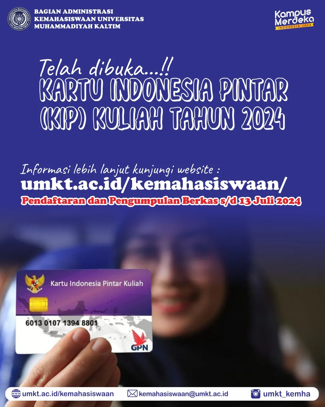 PENDAFTARAN BEASISWA KIP KULIAH UMKT TAHUN 2024 - Universitas