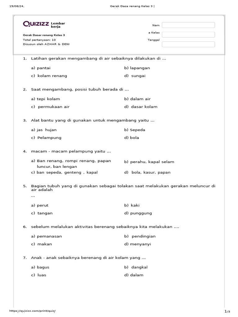 Wajib Tahu! Kumpulan latihan soal renang kelas 3 sd semester 2 Terbaru Tahun Ini Wajib Tahu! Kumpulan latihan soal renang kelas 3 sd semester 2 Terbaru Tahun Ini