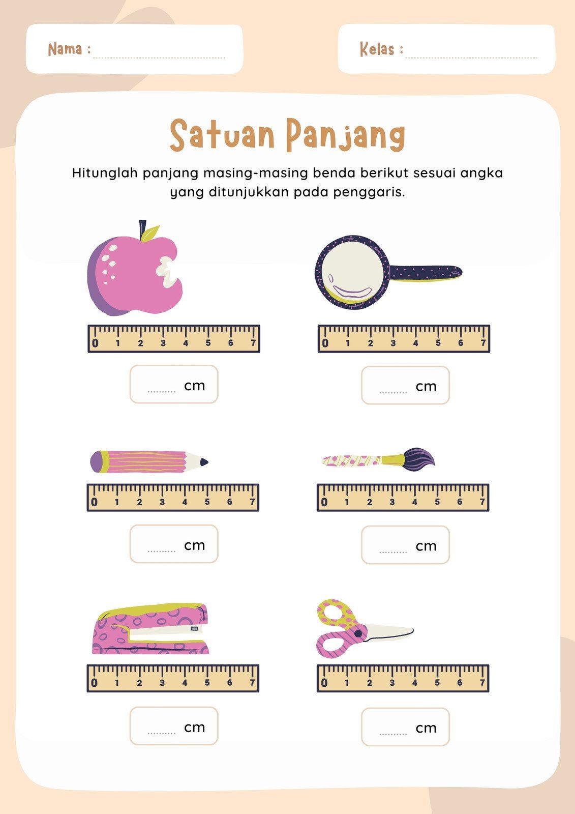 contoh soal matematika kelas 2 sd tentang satuan panjang